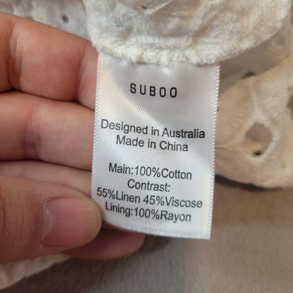 Suboo Revolve Eyelet White Crop Top Size US 2 - Picture 7 of 8